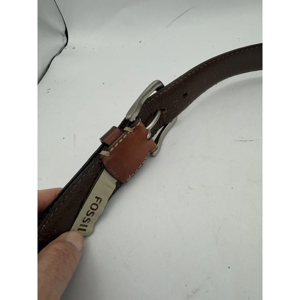 Fossil Leather Work Belt Men's‎ 36 Brown Classic
